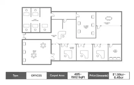 Kamdhenu Conquest Offices floor plan,  sq ft carpet area